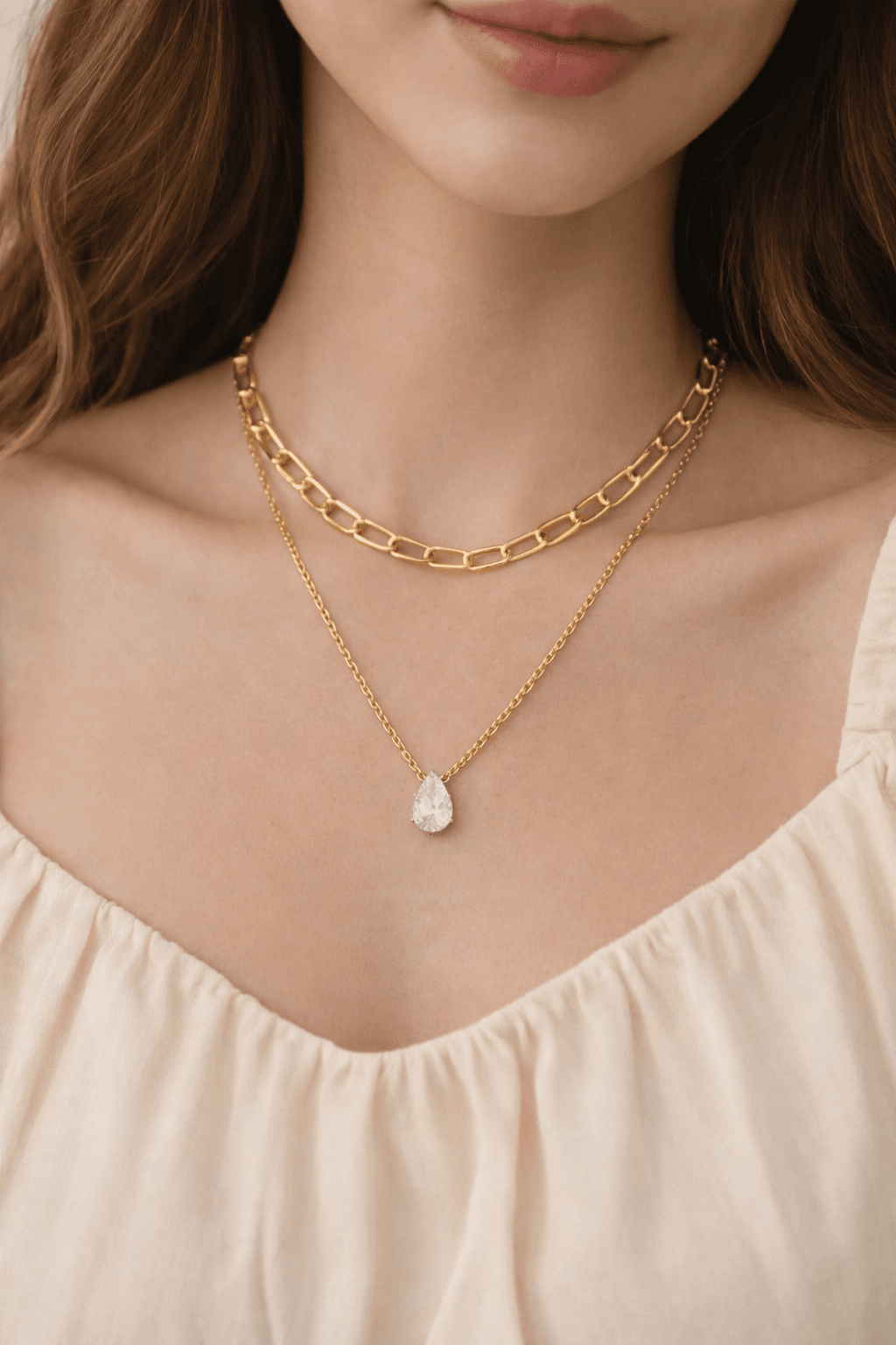 Aurora Link Drop Necklace - View 1