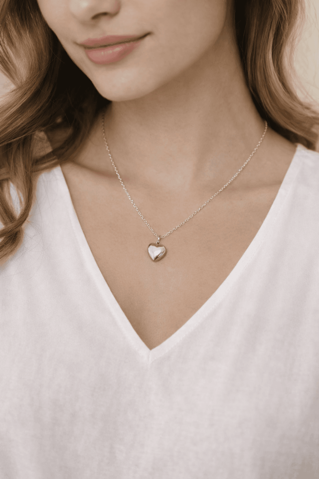Luna Silver Heart Necklace - View 1